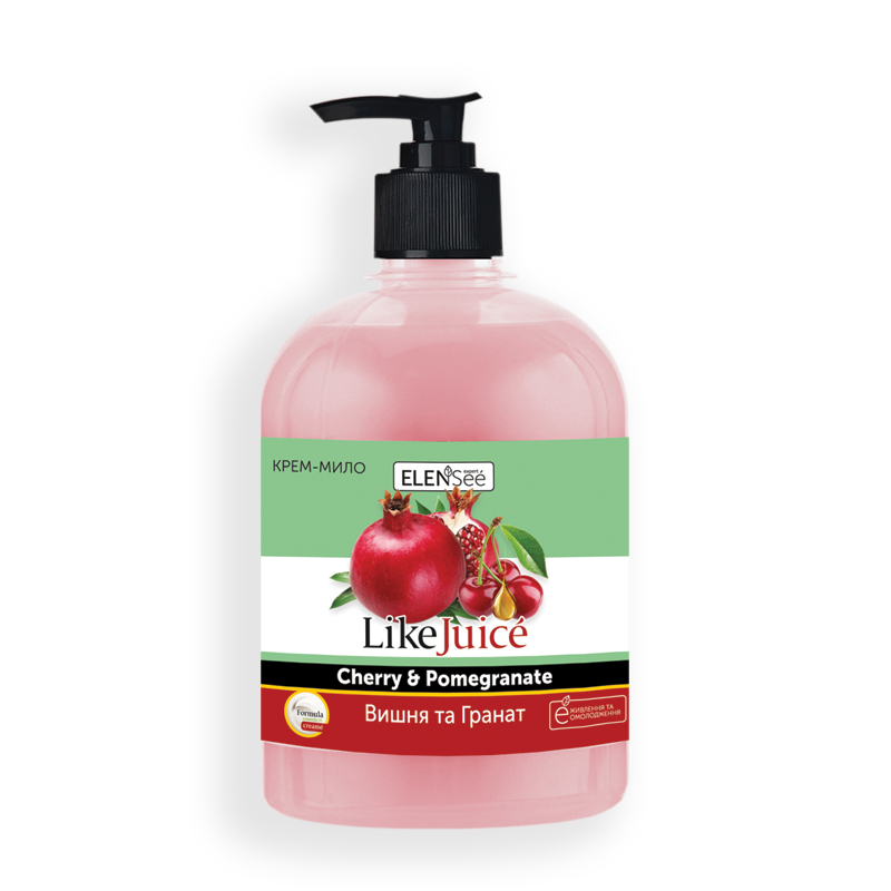 Мило рідке ELENSEE LIKE JUICE Крем-мило Вишня та Гранат (4820098542130), 0,5 л